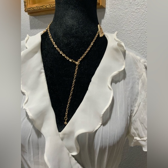 Set. Beige blouse and brownish skirt - Picture 7 of 14